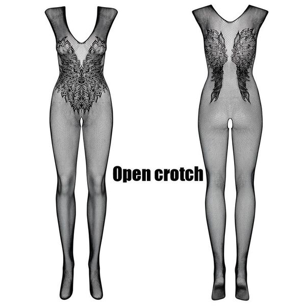 

open lingerie babydoll fishnet nightgown, Black;white