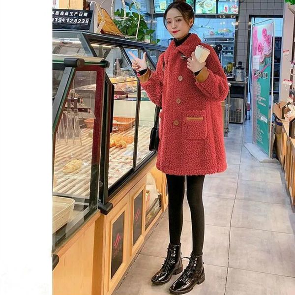 

women lambskin woolen jackets white fur coat parkas wju9, Black