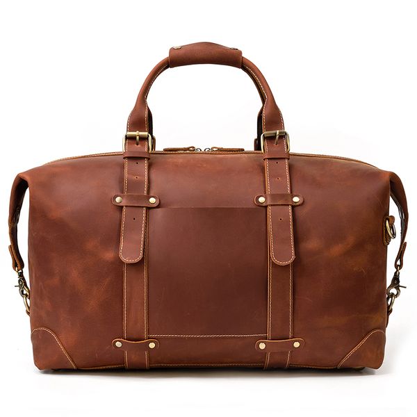 

mahuebag new design leather travel for men duffle great luggage bag 50cm business flight