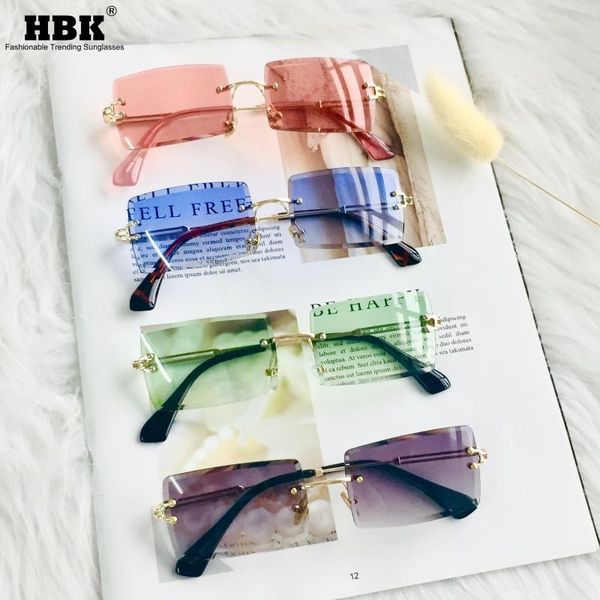 

wholesale vendors rimless sunglasses women retro small rectangle sun glasses square shades for women 2020 summer style in bulk, White;black