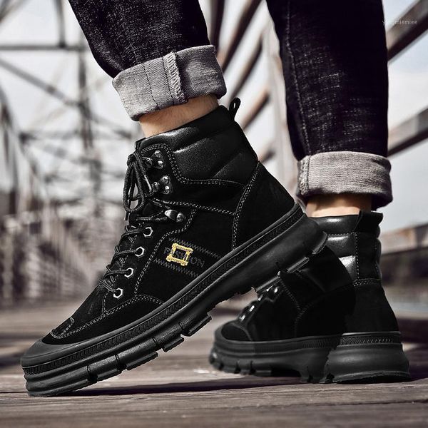 

boots men winter snow boots plush men male outdoor activity sneakers with fur warm lace up high fashion shoes1, Black