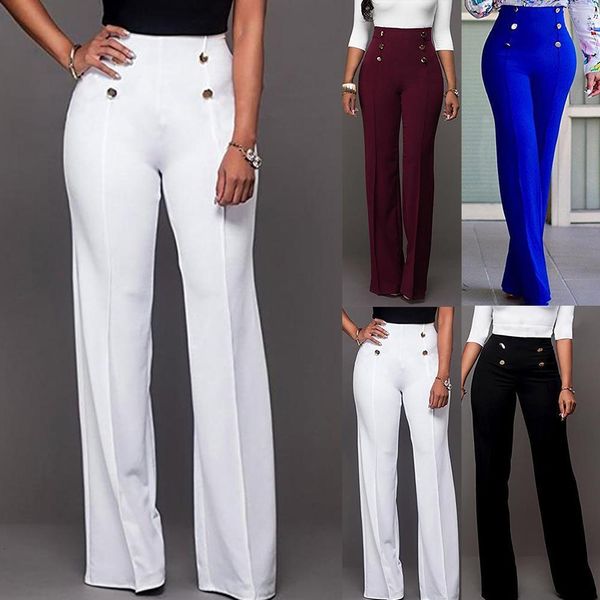 

fashion wide leg pants loose pants women solid color wide leg pants high waist flared trousers slim female slacks wide leg pant, Black;white