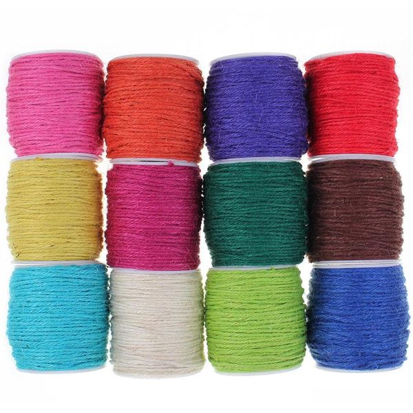 

100% colorful hemp rope 2mm thickness round decorate hand line rope arts and crafts thread clothes tags child qylymx ppshop01