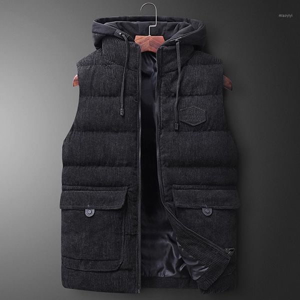 

plus size -7xl mens fashion sleeveless jackets men cotton-padded down vest casual waistcoat male chalecos father's gift vt-2561, Black;white