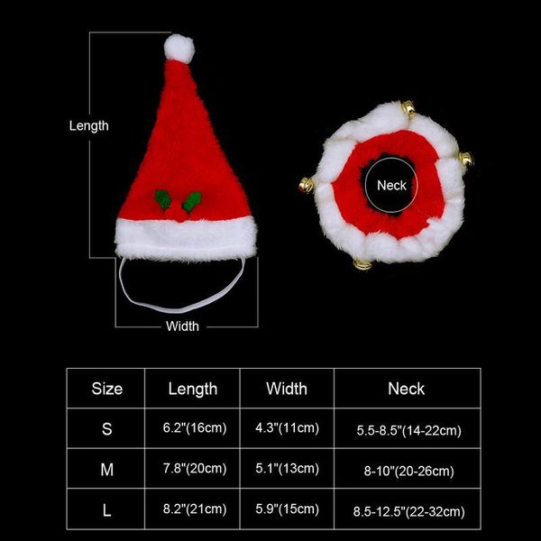 

dog cat hat costume christams dogs hats cap necklace with bell pet supplies for christmas festival dog acc sqchvq