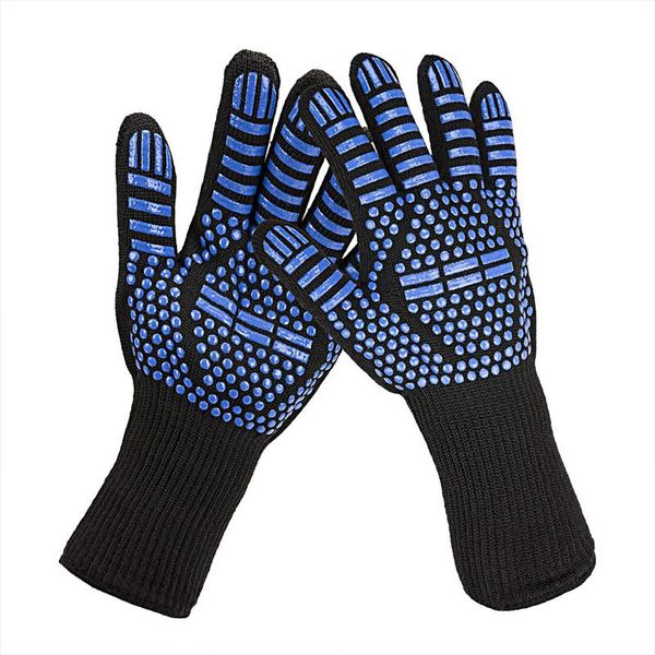 

2pcs grilling gloves food grade kitchen barbecue oven glove protective gear heat resistant silicone cook bbq mitt baking gloves bbyxyw