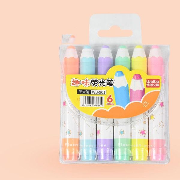 

6 pcs lot mini highlighter pen marker pens kawaii highlighters stationery material escolar writing cute school supplies h wmtrmn, Black;red
