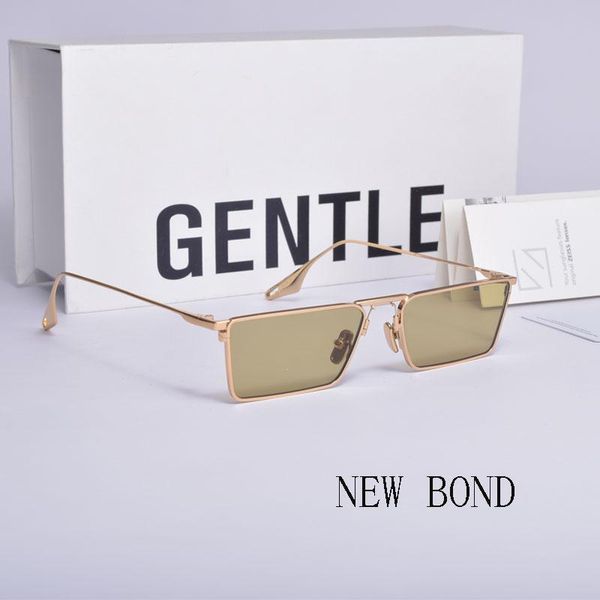 

2021 new korean brand design gentle new bond small face sunglasses rectangle alloy frame uv400 glasses women men with case, White;black