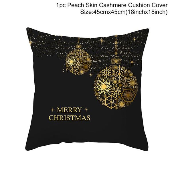 

merry christmas decor for home 2020 christmas ornaments kerst new year 2021 christmas black gold pillowcase home decor wmtmrc