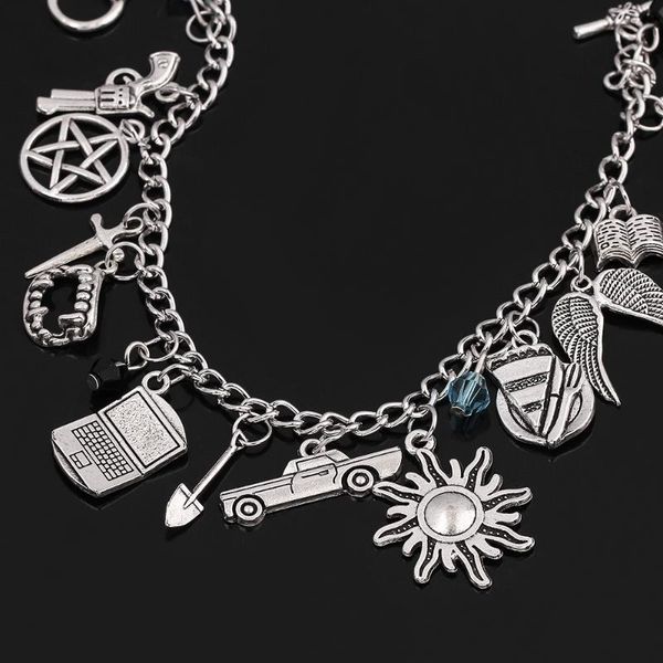 

jewelry game supernatural stranger thing movie riverdale chain bracelet sword charm lobster clasp