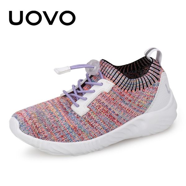 

uovo kids sport shoes boys running spring children breathable mesh shoes girls fashion sneakers #30-37 y201028, Black;red