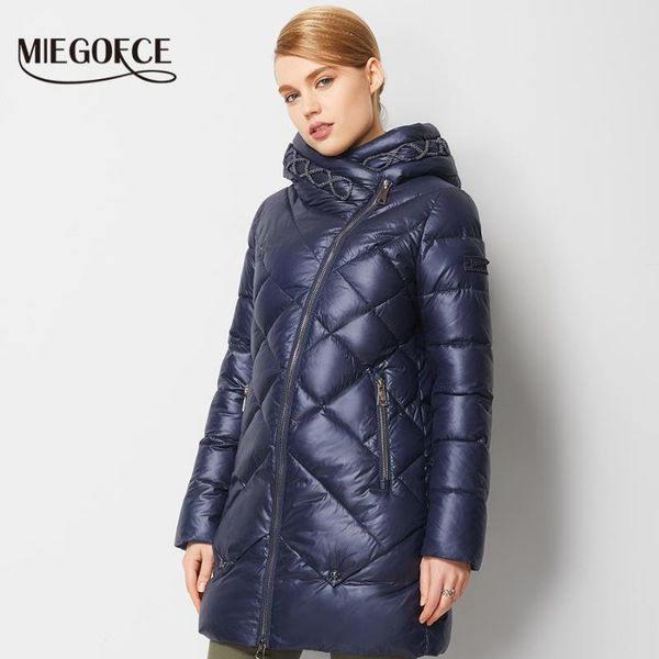 

winter fitted women coat jacket warm woman parka winter overcoat with hood miegofce 2020 new, Black