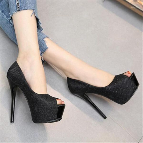

2020 summer shoes for women high heel sandals pumps platform shoes women 12/14cm heel pumps party open toe high heels1, Black