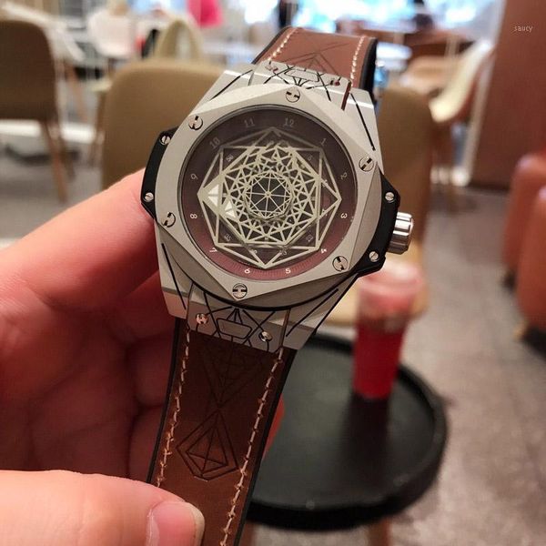 

xcqpwatches 43*12mm strap movement watches silicone automatic watch male clock men party1