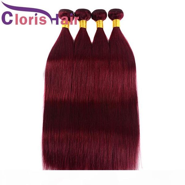 

selected silky straight wine red human hair bundles peruvian virgin weave 3pcs pure 99j burgundy straight colored hair extensions de cheveux, Black