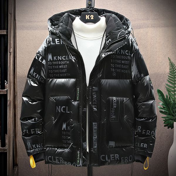 

new winter 2020 youth jacket fashions warm jackets with male hood popular 90% white duck down drop transport jypv, Black