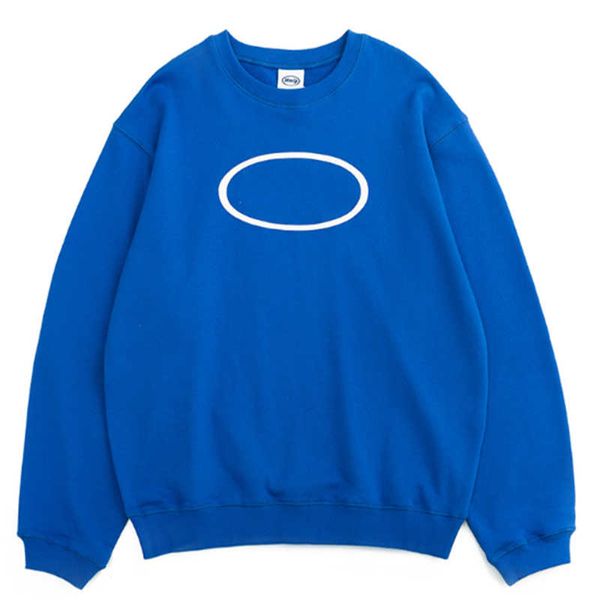 

the correct version of the trendy brand men's and women's pullover round neck loose terry thin sweater, Black