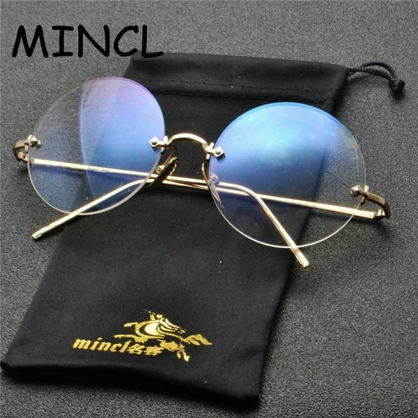 

sunglasses mincl/ retro oval women frameless 2021 gray brown clear lens rimless hip hop sun glasses for uv400 fml, White;black