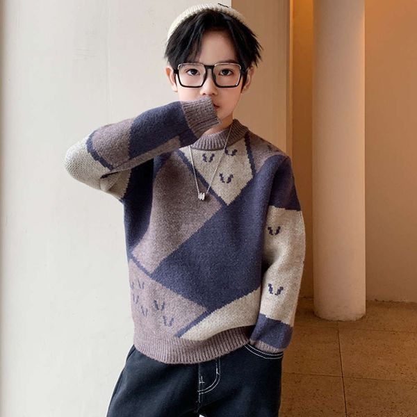 

wear boys' winter children's new pullover sweater in 2020, Blue