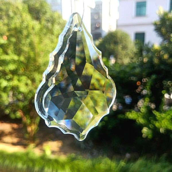 

75mm new maple leaf crystal pendants clear suncatcher crystal prisms accessories for chandeliers part curtain wedding home decor h jlldml
