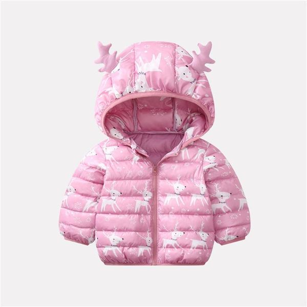 

3m-3t kids winter jacket toddler baby kid christmas cartoon elk print windproof coat hooded warm outwear jacket winterjas kind, Blue;gray