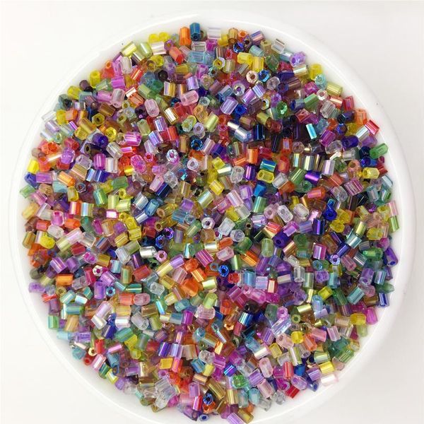 

new diy jewelry making 2x2mm 1000pcs multicolour czech glass tube bugle beads jllruy, Black