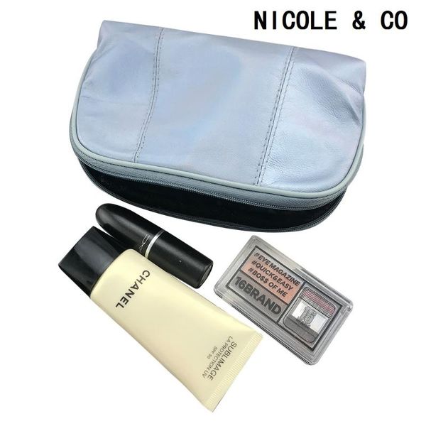 

cosmetic bags & cases nicole co women's short vintage genuine leather bag portable with -selling travel multifunctional storage