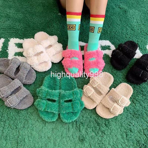 

slippers paris woolen shoes of family b women's winter flat bottom warm slippers with and thick for women to wear, Black