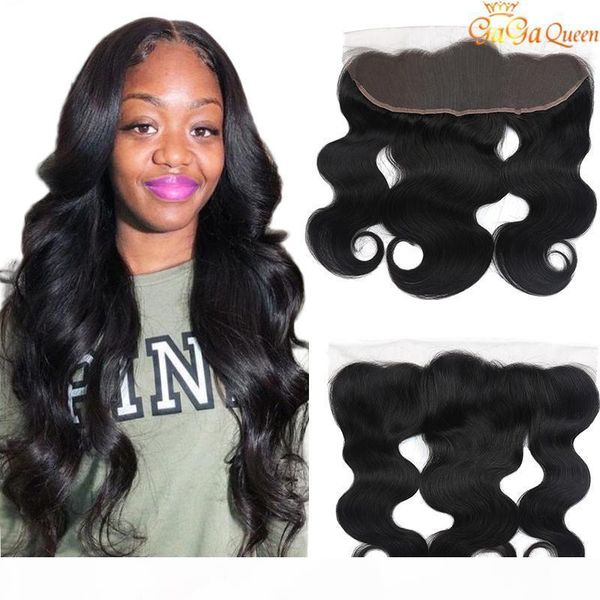 

13x4 ear to ear lace frontal 1pc brazilian body wave lace frontal closure brazilian body wave human hair, Black;brown