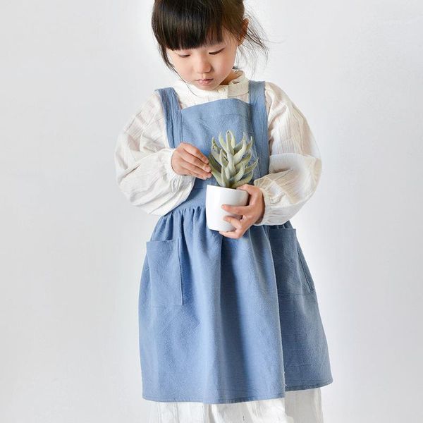 

aprons art kids children cooking baking bib learning education toys parent-child sleeveless smock waterproof painting apron1