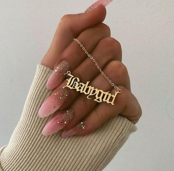 

dhl handmade dainty letter babygirl charm pendant necklace gold plated chain na personalized jewelry gift for girls and