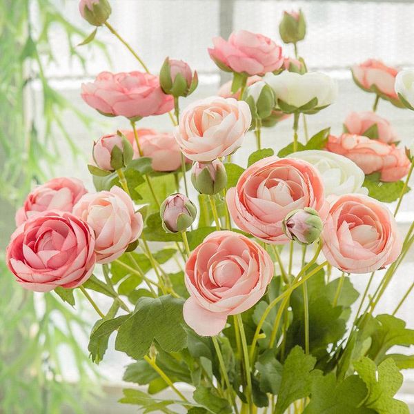 

80cm 8 heads artificial flower diana rose european real touch silk floral wedding party garden decor high-grade fake flowers1