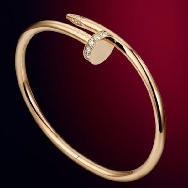 

luxury designer mens gold bracelet jewelry womens bracelets ladies stainless steel love gold plated nail bracelet bangles, Black