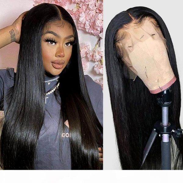 

wigirl 28 30 inch 13x4 lace front human hair wigs pre plucked brazilian straight remy lace frontal wig for black women full, Black;brown