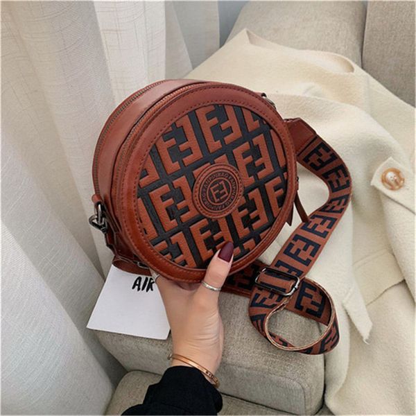 

2021 genuine leather small round bag purse fashion shoulder bag cowhide handbag presbyopic card holder wallet evening bag messenger women la