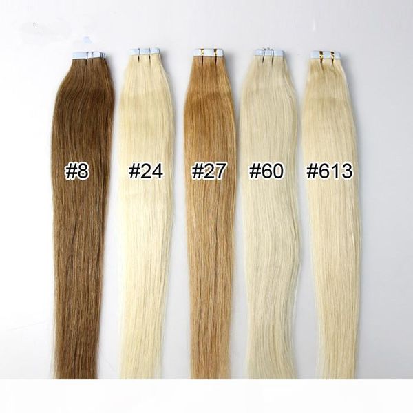 

2.5g piece 40pieces lot brazilian hair 18-28inch invisible skin tape hair extensions, Black