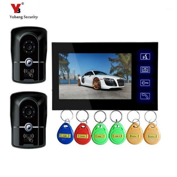 

video door phones yobang security hip 7 inch bell phone intercom system apartment monitors ir night vision camera1