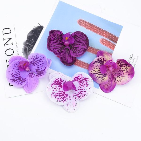 

5 кожаных бабочек орхидеи искусственные цветы дома украшения дома аксессуары рождественские конфеты коробка diy scrapbooking wedding jlliye