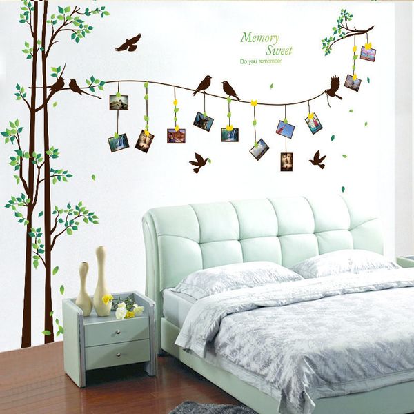 [Zooyoo] 205 * 290 cm / 81 * 114in grande Foto árvore adesivos de parede decoração de casa sala de estar 3d parede decalques DIY família murais y200102
