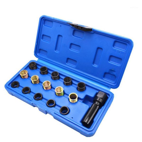 

16pcs 14mm rethread reamer tap thread kit vehicle auto repair m14x1.25 cylinder head for repairing car tools new1