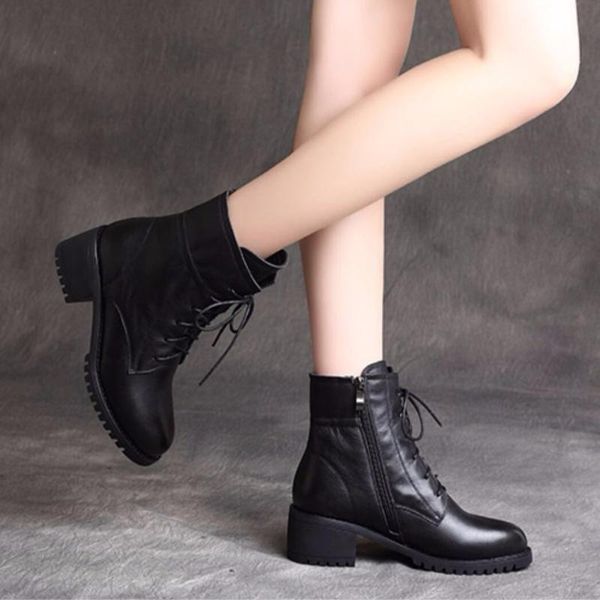 

boots women's shoes winter 2021 plus velvet cotton children korean version all-match british style short, Black
