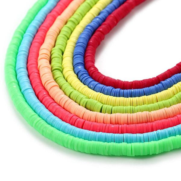 

15inch 6mm flat round polymer clay chip disk beads loose spacer beads for diy jewelry making bracelet supplies acc wmtstd