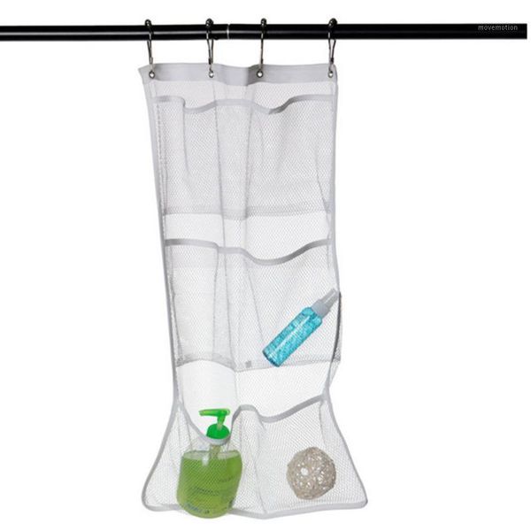 

6 pockets bathroom tub shower bath hanging mesh underwear toys toothbrush polyester organizer caddy storage bag droship #r501