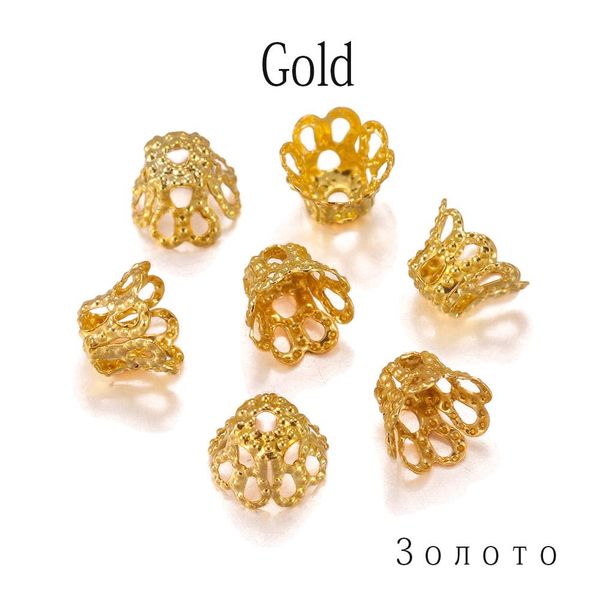 

100pcs/lot silve gold bronze metal wine cup hollow flower trumpet bead end caps for diy jewelry making finding supplies bbyoeh lipper