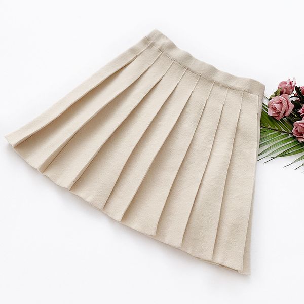 

2021 new short knit women mini high waist pleated a line preppy style ladies unbrella sweater skirt jupe saia bbzy, Black