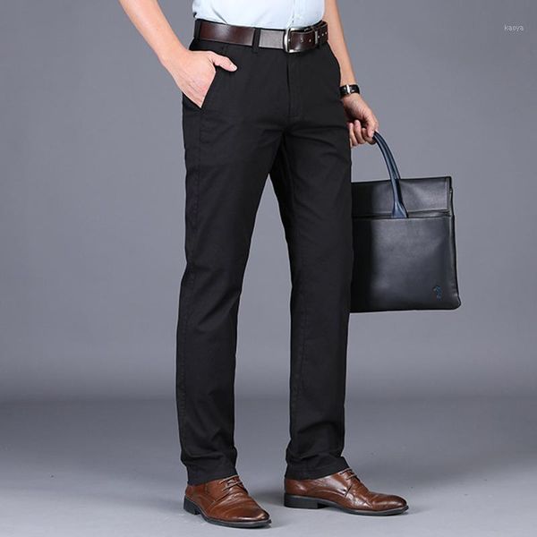

2019 pant mens spring summer lightweight male trousers casual business stretch straight pants big size long trousers black blue1