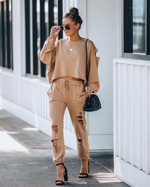 

hollow out womens plus size pants fashion crew neck plus size set designer sports womens clothing loose