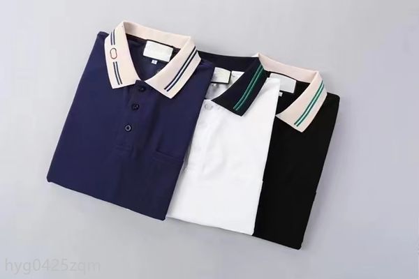 

2022ss designer stripe polo shirt t shirts snake polos bee floral mens high street fashion luxury t-shirt m-3xl, White;black