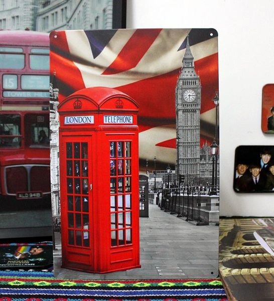 

x-0260 about" famous building big ben and telephone "metal tin signs vintage decorative plates poster wall art craft 20x30cm