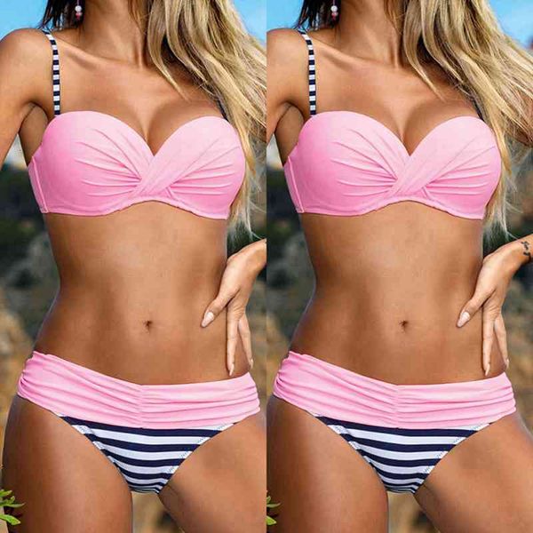 

two piece swimwear women push up bikinis summer bathing suits halter plus size swim wear swimsuit, White;black